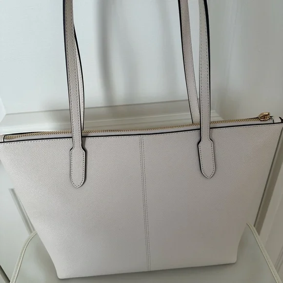 Coach Zip Top Tote in white (gold / chalk) #4454 - Picture 3 of 8